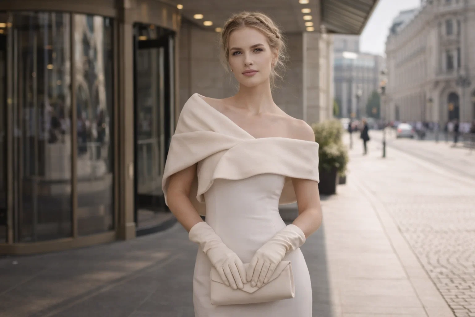 Wanda (Ruwana Studio) în cadru editorial cinematic, scenă urbană cu atmosferă premium